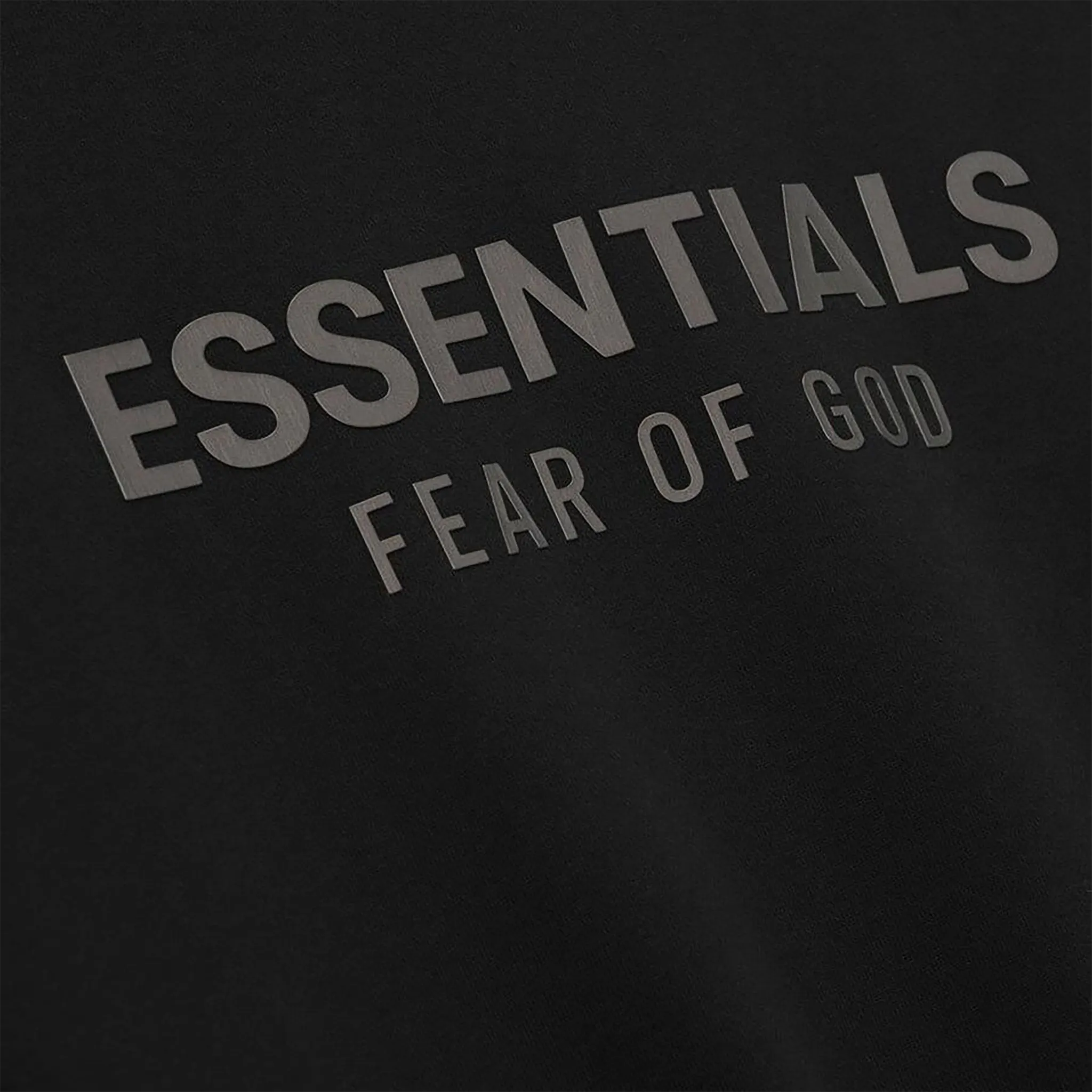 Detailed View of Fear Of God Essentials Classic Fleece Jet Black Hoodie (FW25) 192SP252050F